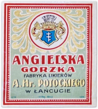 English bitter vodka label, 1920-30s