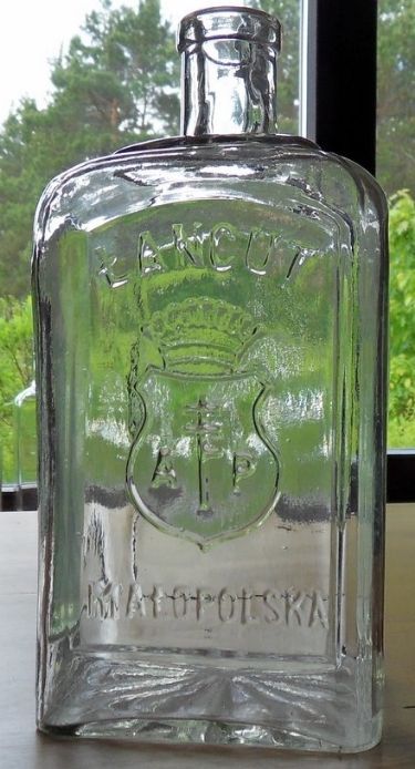 Vodka bottle with Alfred Potocki's initials